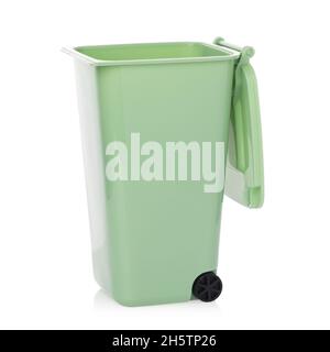 Plastic recycle bin isolated on white background Stock Photo