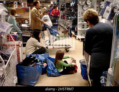 The department store Gekås in Ullared, Sweden. Customers inside the store. Stock Photo
