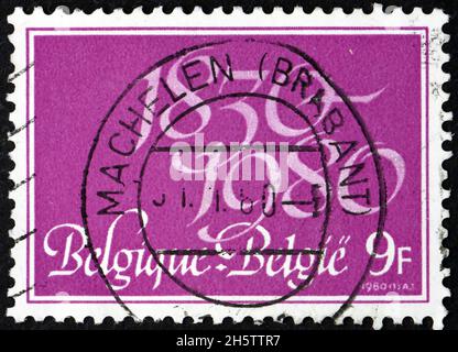 BELGIUM - CIRCA 1980: a stamp printed in Belgium dedicated to 150th anniversary of the independence, circa 1980 Stock Photo