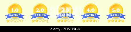 Quality rating stars. An emblem for a website or application for feedback. Isolated icon on white background. Rating system. Stock Vector