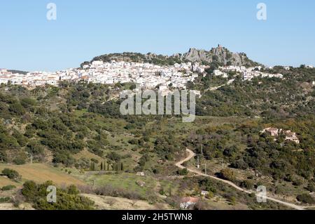 The pretty village of Gaucin, in the mountains high above the Costa del Sol in Spain. Stock Photo