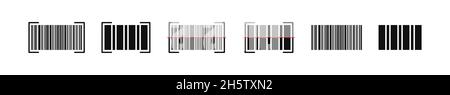 Barcode scanning vector icon, bar code scan laser isolated symbol illustration Stock Vector