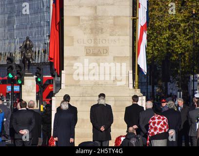 London, UK. 11th November 2021. Remembrance Day at The Cenotaph war memorial in Whitehall. Stock Photo