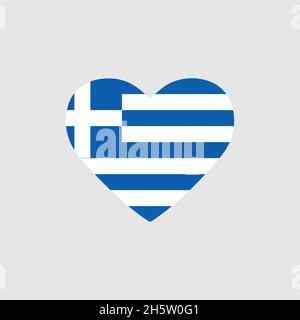 Greece flag in the heart, Greek flag vector illustration Stock Vector ...