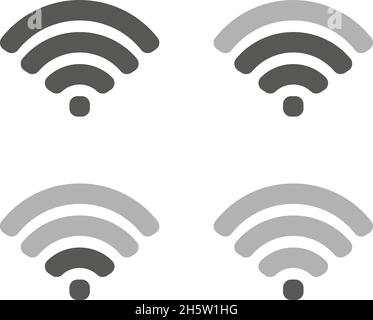 wifi icon set with different signals, vector illustration Stock Vector