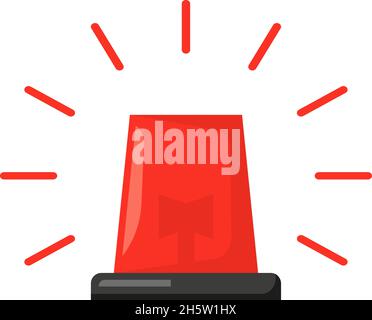red burning flasher in flat style, a white background Stock Vector