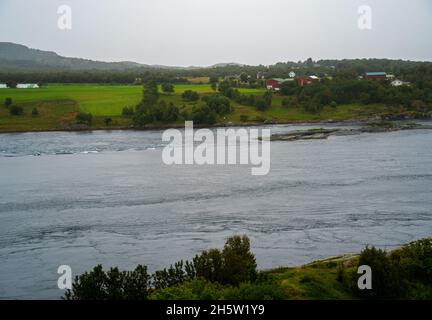 World's strongest tidal stream near Saltstraumen, Norway Stock Photo