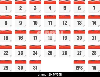 Every month of a year calendar icons Set of black calendar icons