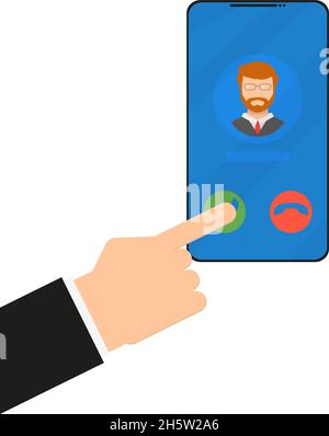Dialing a phone number isolated cartoon vector illustration Stock ...