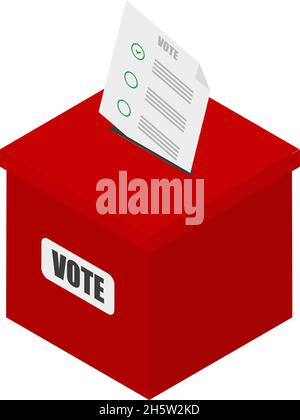 Elections and voting isometric concept with ballot box and people ...