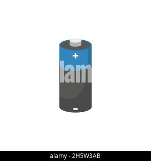 energy flat isometric flat battery on a white background Stock Vector