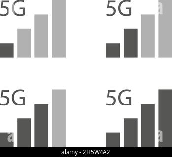 mobile internet connection 5g set of icons, vector Stock Vector
