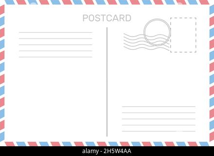 postcard with white paper texture in flat style Stock Vector