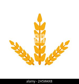 Eat wheat. Bread organic company identity natural wheat and icon. Contour and agriculture wheat, product company. Ears farm style design. Farm flat lo Stock Vector