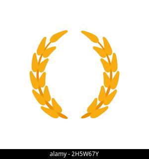 Eat wheat. Bread organic company identity natural wheat and icon. Contour and agriculture wheat, product company. Ears farm style design. Farm flat lo Stock Vector