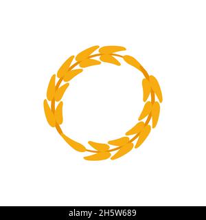 Eat wheat. Bread organic company identity natural wheat and icon. Contour and agriculture wheat, product company. Ears farm style design. Farm flat lo Stock Vector