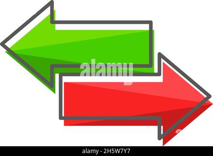 arrows back and forth, undo and redo, flat, vector Stock Vector