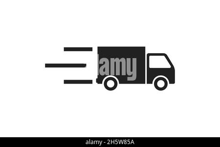 Delivery car icon in flat style on white background. Vector isolated web icon Stock Vector