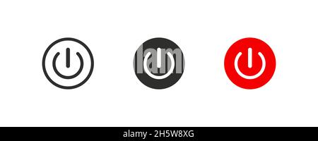 Power button. ON and OFF set icons. Vector black and flat icon, energy sing symbol. Stock Vector