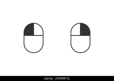 Mouse buttons click icons. Left and right click, isolated vector Stock Vector
