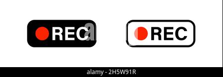 Record button. REC isolated vector icon. Web illustration forr app design Stock Vector