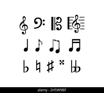 Ícone Notação Musical Ilustração Símbolo Nota Musical Sinal Melodia  Clássico imagem vetorial de aygunaliyeva© 482331836