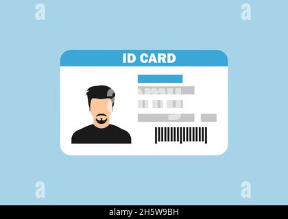 Id card in flat style. Isolated icon. Vector illustration Stock Vector