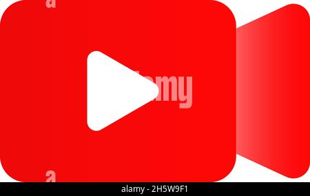 Live camera isolated icon. Vector social media red button Stock Vector
