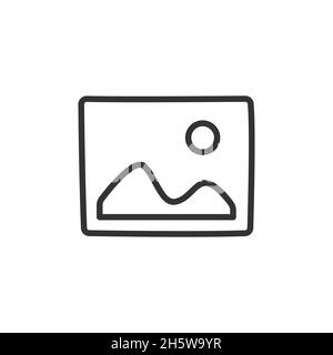 Image picture icon. Gallery line vector isolated flat Stock Vector