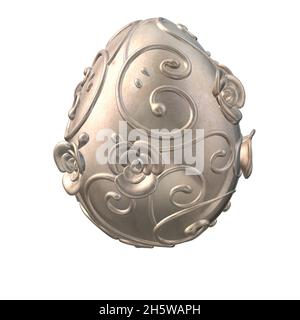 Shiny Metal Silver Easter Egg Stock Vector