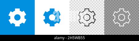 Set setting gear icon in flat style. Vector button for app and web design Stock Vector
