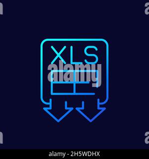 download xls line icon for web, vector Stock Vector