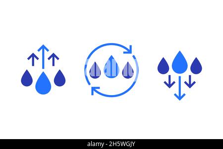 humidity level up and down vector icons Stock Vector