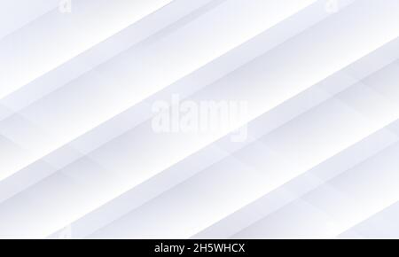 White abstract graphic design presentation template background with diagonal lines. White gradient abstract geometric backdrop. Stock Vector