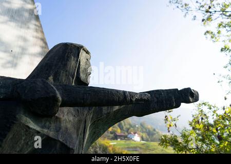 second world war memorial in Slovenia near Drazgose Stock Photo