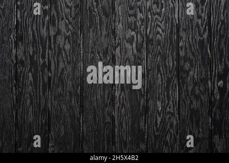 Black textured abstract background from wooden planks Stock Photo