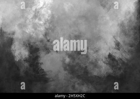 Dark grungy overlay background in monochrome shades Random paint smears on paper Contemporary illustration Stock Photo