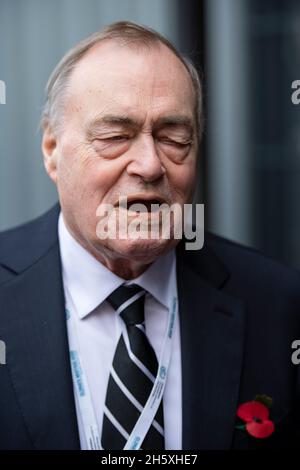 Glasgow, UK. 11th Nov, 2021. Glasgow, Scotland, UK. 11 November 2021PICTURED: John Prescott, Member of House of Lords of the United Kingdom seen at COP26 Climate Change Conference. Credit: Colin Fisher/Alamy Live News Stock Photo