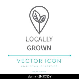 Locally grown icon Vector symbol or sign set collection in black and ...