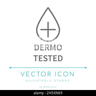 dermatologically tested line icon, outline symbol, vector illustration ...