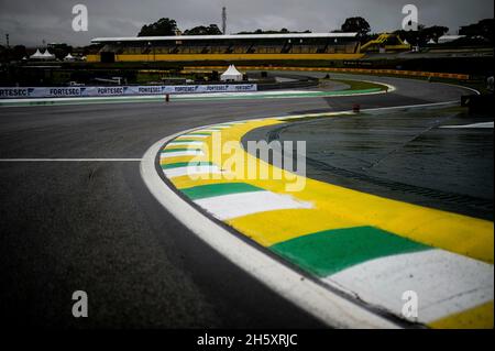 Interlagos, Brazil. 11th Nov, 2021. 11.11.2021, Autodromo Jose Carlos Pace,  Interlagos, FORMULA 1 HEINEKEN GRANDE PREMIO DO BRASIL 2021, in the picture  the typical yellow-green curbs in Interlagos. Credit: dpa/Alamy Live News  Stock Photo - Alamy