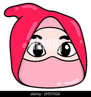 pink ninja head Stock Vector