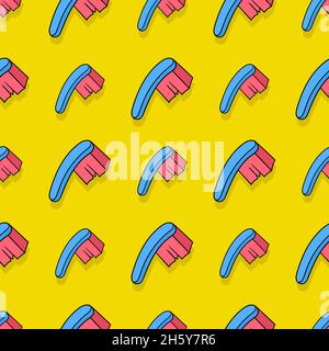 toothbrush tooth cleaner seamless repeat pattern Stock Vector
