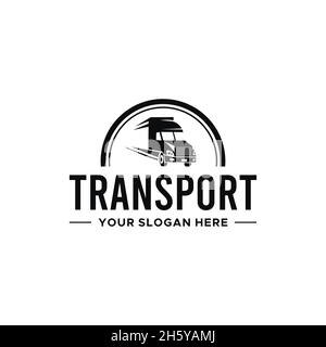 minimalist TRANSPORT car truck oval logo design Stock Vector