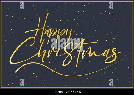Happy Christmas - handwritten lettering. Festive modern vector / EPS design for card, poster, banner, label etc Stock Vector