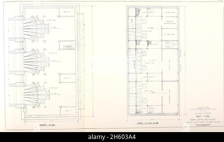 Southern Crossing Bay Tube, ventilation building section and elevations ...