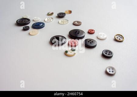 Collection of various buttons isolated on white background Stock Photo