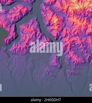 Lombardy mountains, mountainous reliefs in the area around Lecco, Como and Garda lake. Italy. Satellite view. Alps. Snow Stock Photo