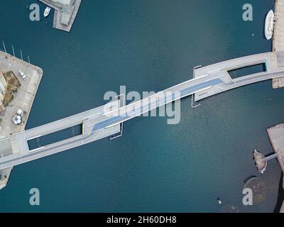 Aerial View of Inner Harbor Bridge in Copenhagen