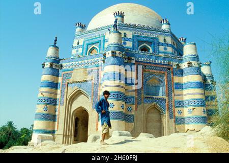 Pakistan, Punjab province, Uch e Sharif, Bibi Jiwandi tomb Stock Photo